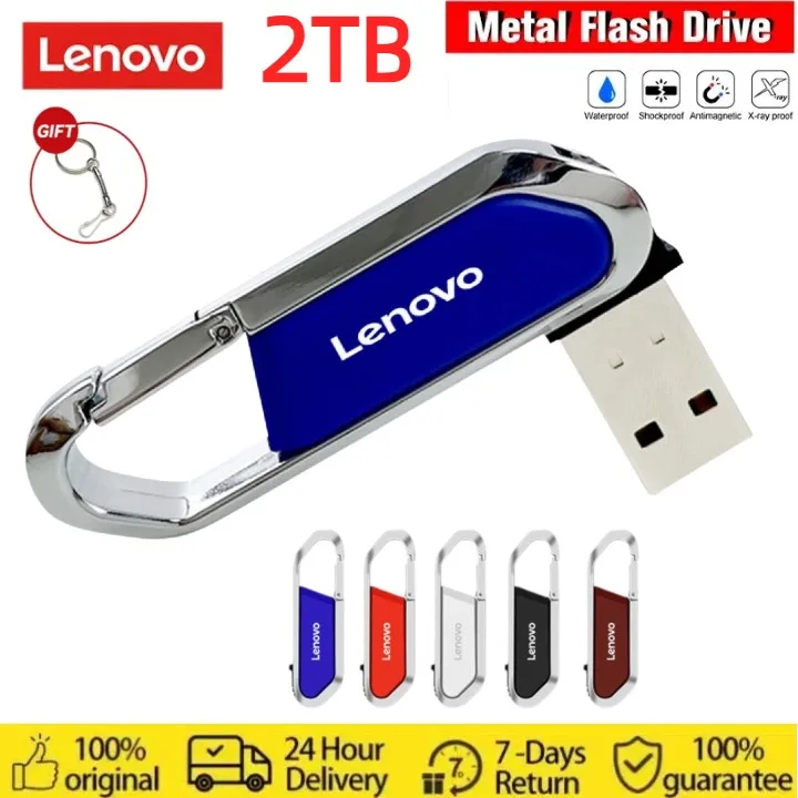 لينوفو 2 تيرا بايت USB 3.2 محرك فلاش يو القرص نوع-C نقل عالي السرعة 2 تيرا بايت 1 تيرا بايت سعة كبيرة معدنية بندريف مقاوم للماء ميموريا عصا