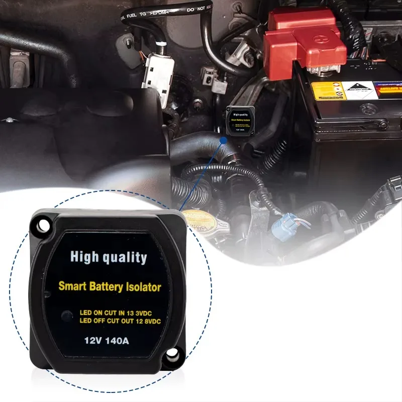 New DaierTek Dual Battery Smart Isolator 12V 140A Voltage Sensitive Split Charge Relay VSR Car Accessories Relay VSR for Camper