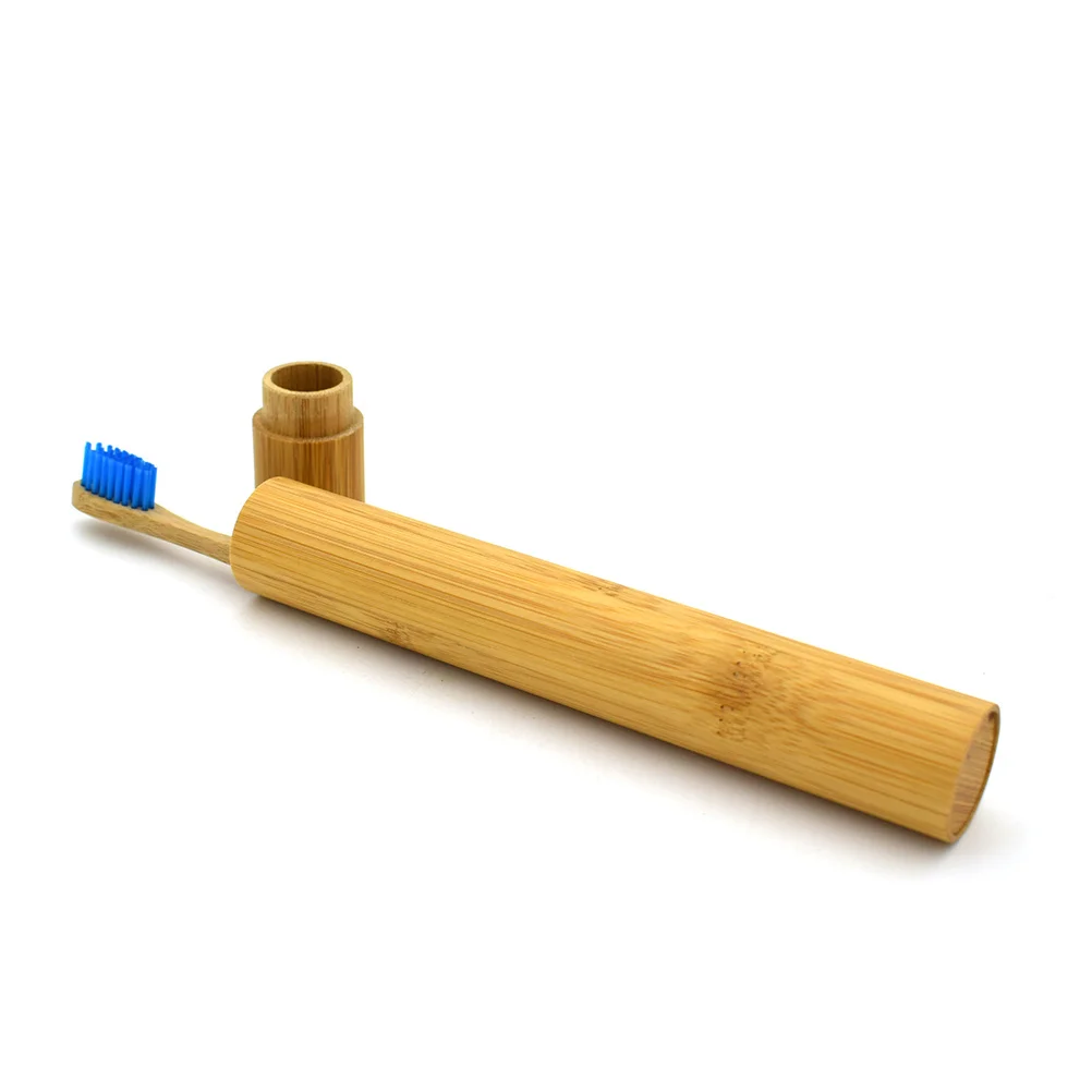 

Ergonomic Bamboo Toothbrush Biodegradable Eco-Friendly Soft Bristles Bamboo Storage Blue Toothbrush Wooden Toothbrushes
