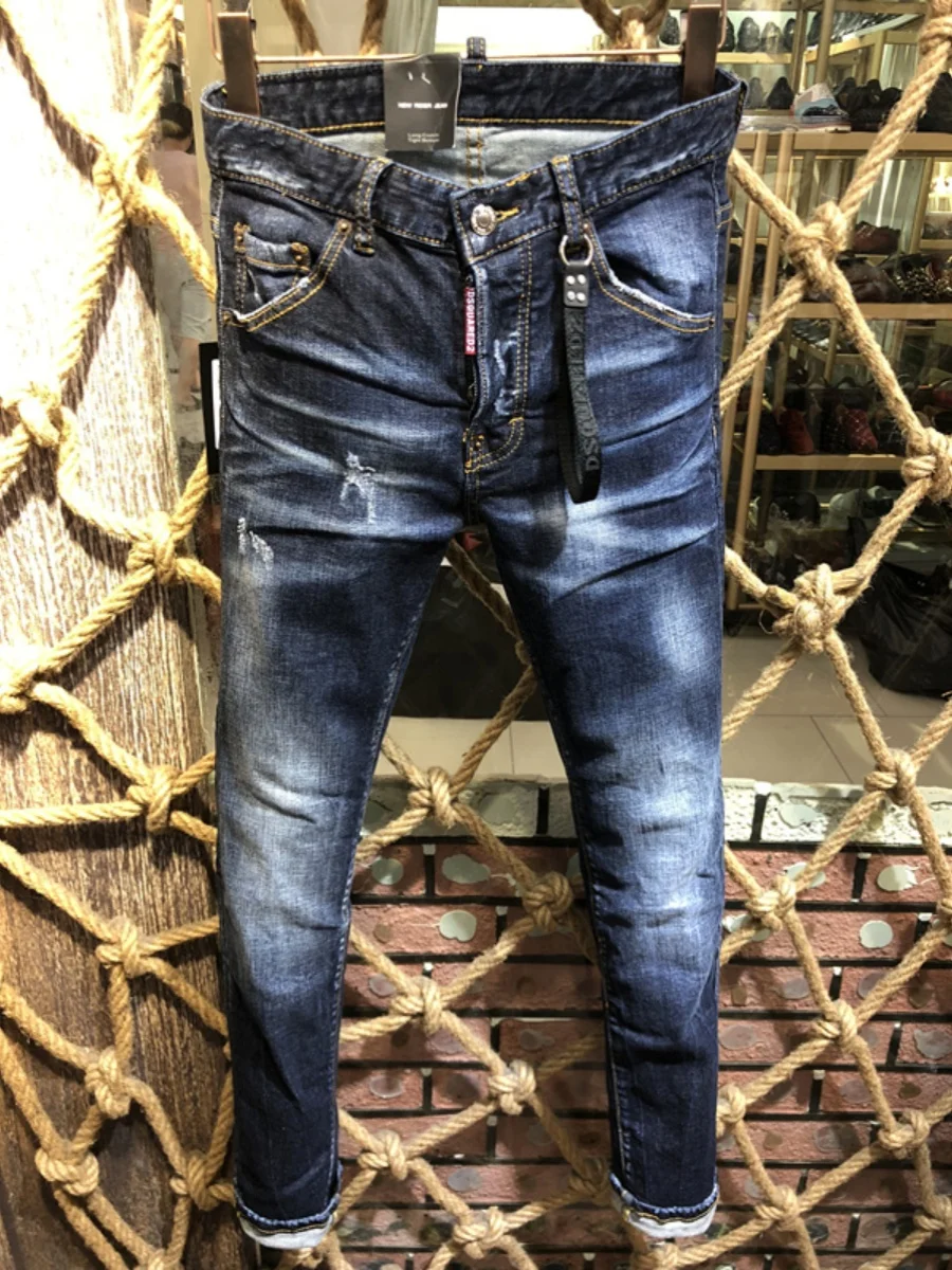

Slim Fit Casual Jeans Men's Premium Quali Simple Sle 2024 New Trendy Brand D2 Jeans Youthful Vitali Sle Long Pants
