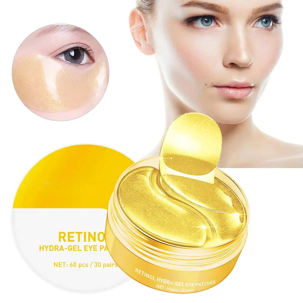 

60pcs Hyaluronic Acid Retinol Eye Masks Moisturizing Eye Patches Anti Wrinkle Anti Puffiness Collagen Eye Mask Hydra Gel