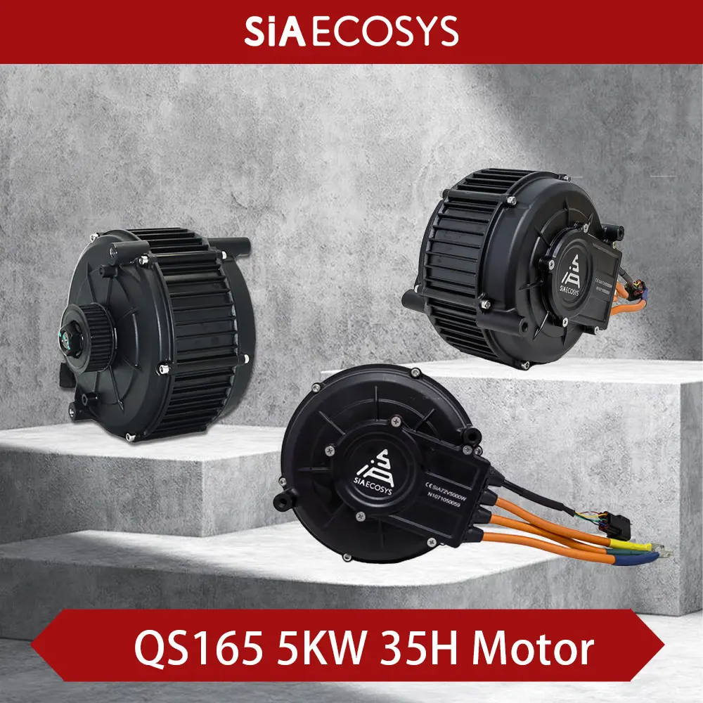 QSMOTOR QS165 V2 5000W 72V 35H PMSM Mid Drive Motor with Belt Pully