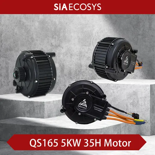 QSMOTOR QS165 V2 5000W 72V 35H PMSM Silnik środkowy z kołem pasowym