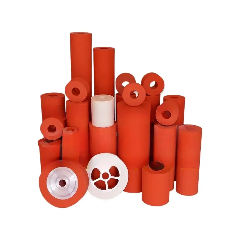 Customized High-temperature Heat Transfer Stamping Rubber Rollers with Various Hardness and Sizes Hardness 30/40/50/60/70/80/90