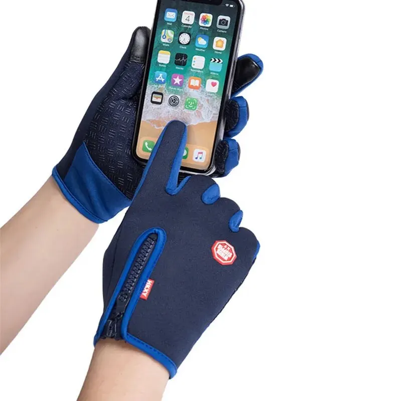 Touchscreen-Fleece-warme Handschuhe, Outdoor, Radfahren, Fahren, wasserdicht, kalte Handschuhe, winddicht, rutschfest, für Damen und Herren, Winter-Skihandschuh – Detail 3