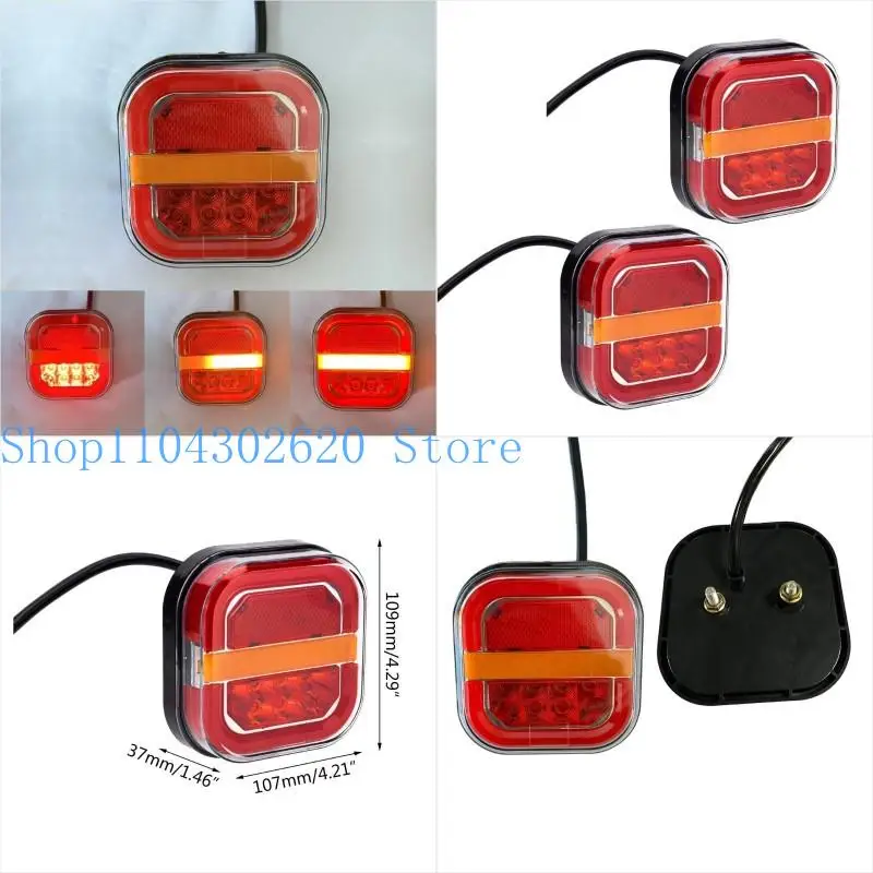 

652F Waterproof Trailer Truck Taillight 12V 24V LED Tail Light Turn Number Plate Light Rear Brake Stop Lamp