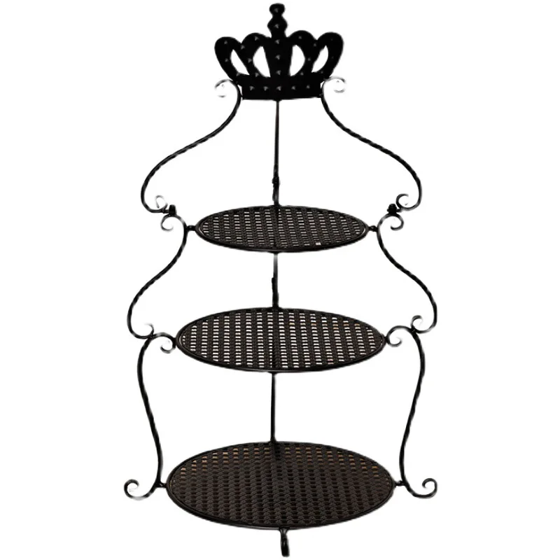 Crown wrought iron cake shelf birthday wedding multi-layer dessert table creative tray wedding display stand