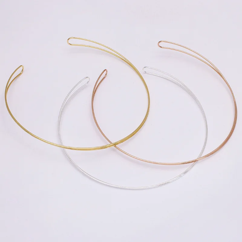 3pcs 5pcs 140mm Metal Hairband Headdress Hairwear Head Hair Bands Head Hoop Base Setting Jewelry Components DIY Wedding 