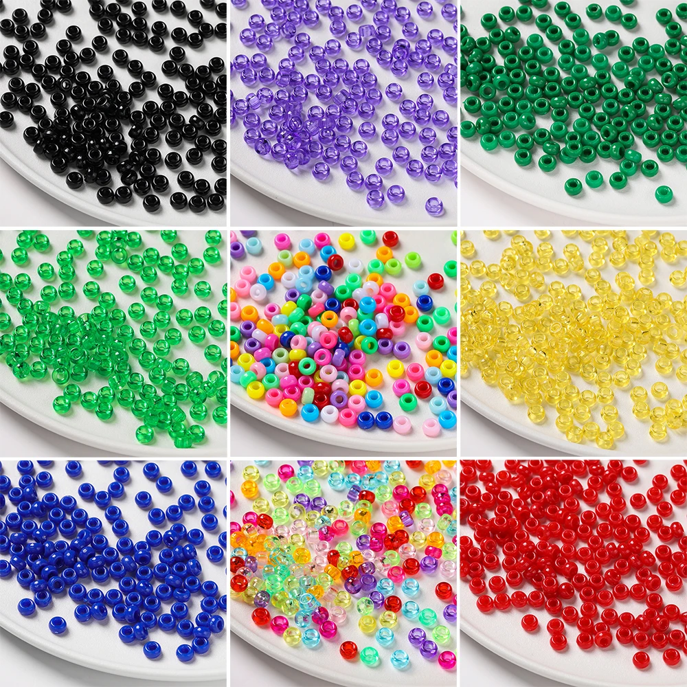 

100pcs 4*7mm Acrylic Big Holes Beads Colored Spacer Loose Beads for DIY Necklace Bracelet Phone Charms Jewelry Making Supplies