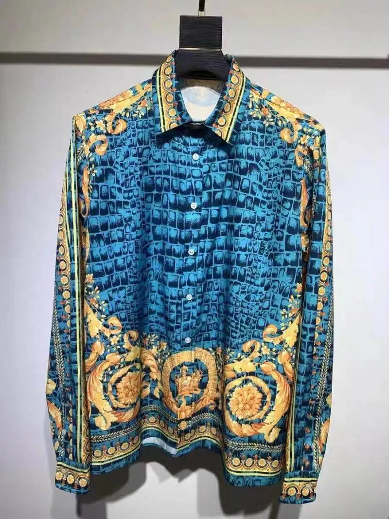 Fashionable Men's Long-sleeved Shirt - Simple And Casual Street Dance Outfit- Printed Shirt Ropa Hombres Conjuntos
