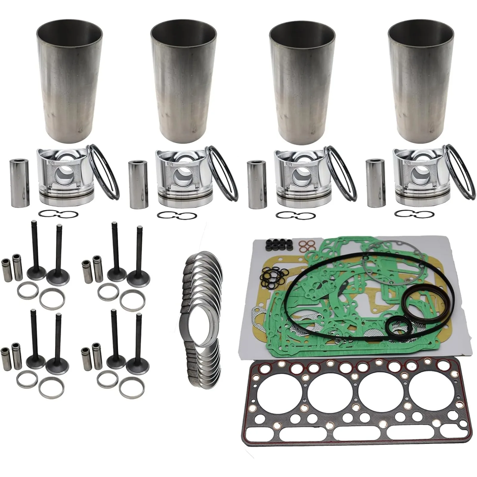 Kit de reconstrucción de revisión V1500 para kit de revisión de motor Kubota pistón de Tractor de utilidad compacta L285 15221-21110