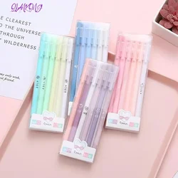 6Pcs/Set Cute Morandi Gel Pen Kawaii 0.5mm Black BallPen Office School Stationery Supplies Student Writing Water Pen Neutral Pen