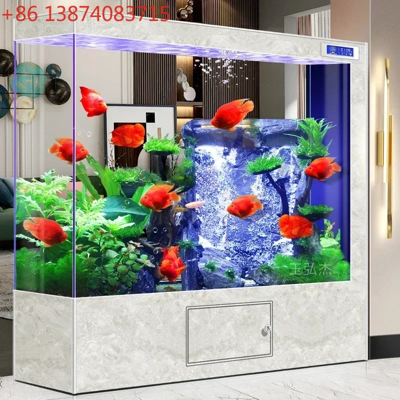 Automatic Circulating Water Purification Simple Partition Screens Medium and Large Floor Glass Aquarium Fish Tank