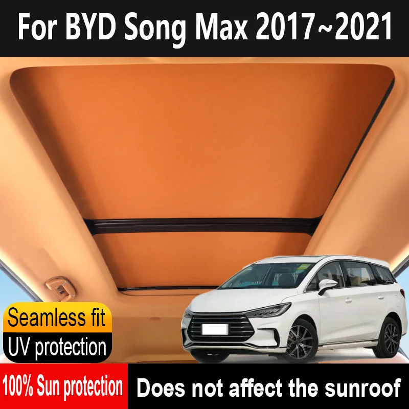 

Car Panoramic Sunroof Insulation Roof Visor For BYD Song Max 2017~2021 20 Anti-UV Electrostatic Adsorption Sky Curtain Sunshade