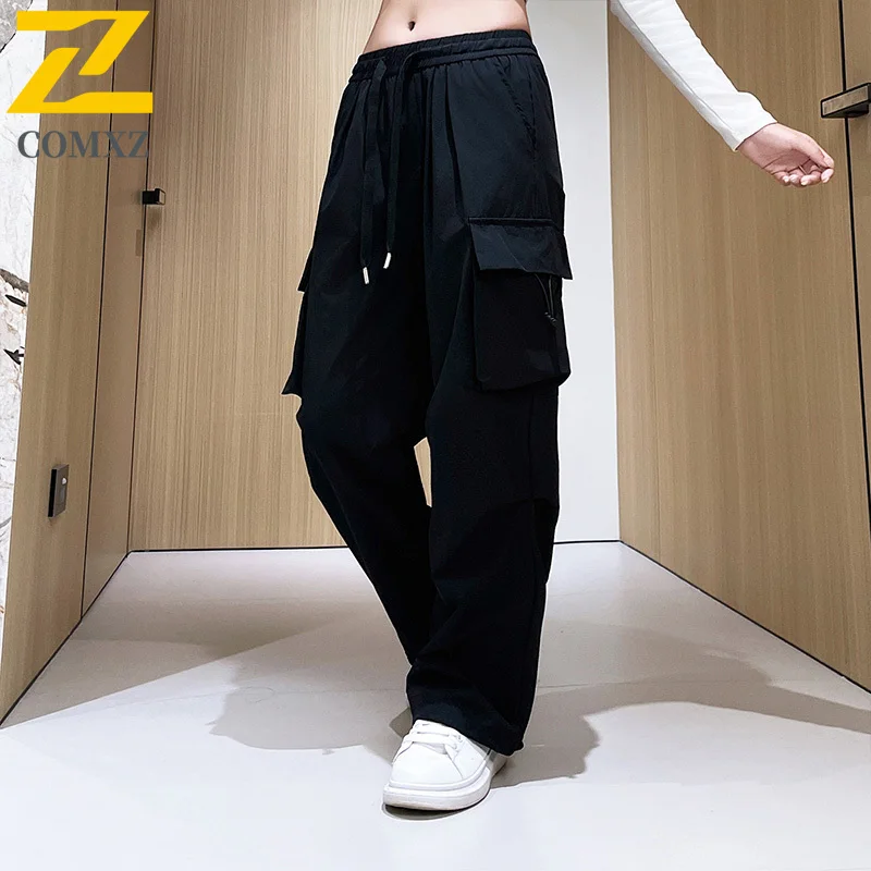 الرجال السراويل البضائع الانيقة الحرير الجليد الصيف سريعة الجافة مقاوم للماء يندبروف فضفاضة تناسب المشي لمسافات طويلة في الهواء الطلق الشارع الشهير بنطال رياضي