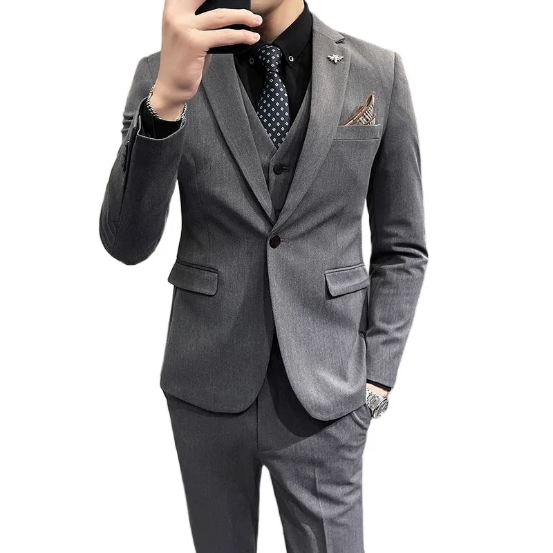 Gaijia nuevo traje de talla grande para hombre, traje coreano ajustado a la moda, vestido de novio, traje pequeño informal de negocios con doble botonadura