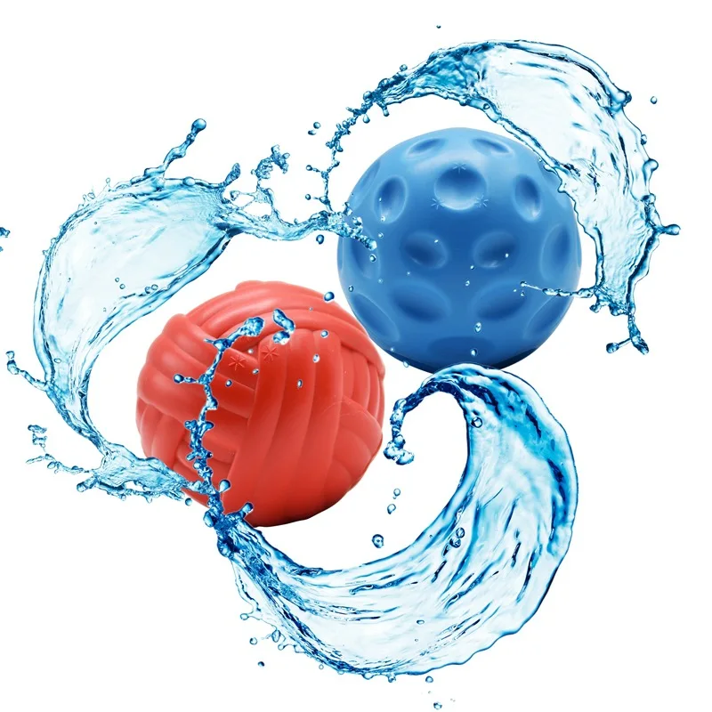 bite resistant clean teeth dog chew toy natural TPR rubber water float ball toy puppy training tough double pull ring chew toy