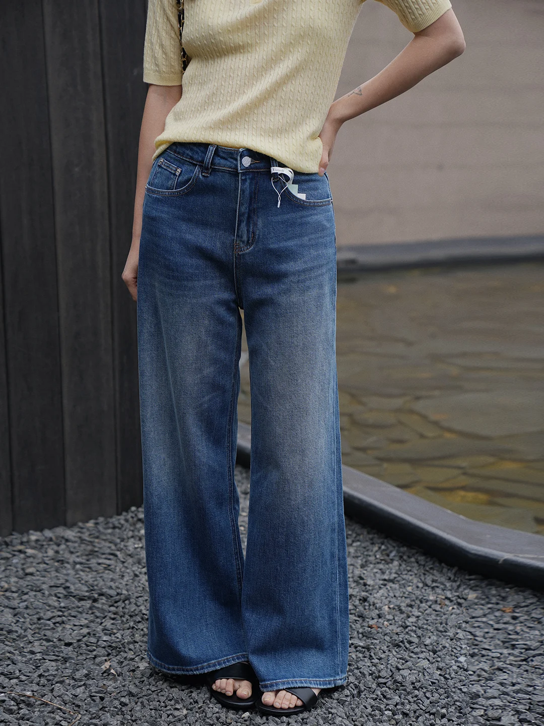 

Retro High Waist Wide Leg Jeans Women's Floor Length Acetate Denim Pants American Style Loose Fit Spring Summer New Arrival