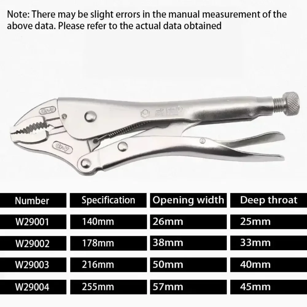 FUTE Locking Pliers Lock Pliers Curved Jaw Pliers Labor-saving Straight Long Nose Plier Multi-function Welding Tool Carbon Steel