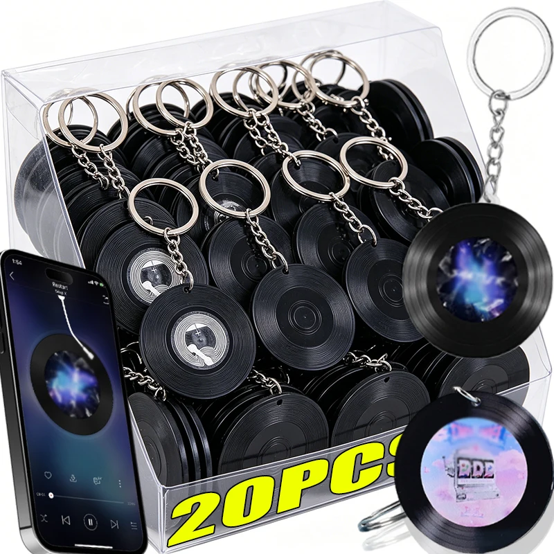DIY NFC Keychains Vinyl Record Chip Sticker Pendant Custom Photo Peripheral Concert CD Keyrings Handmade Music Decoration Gift