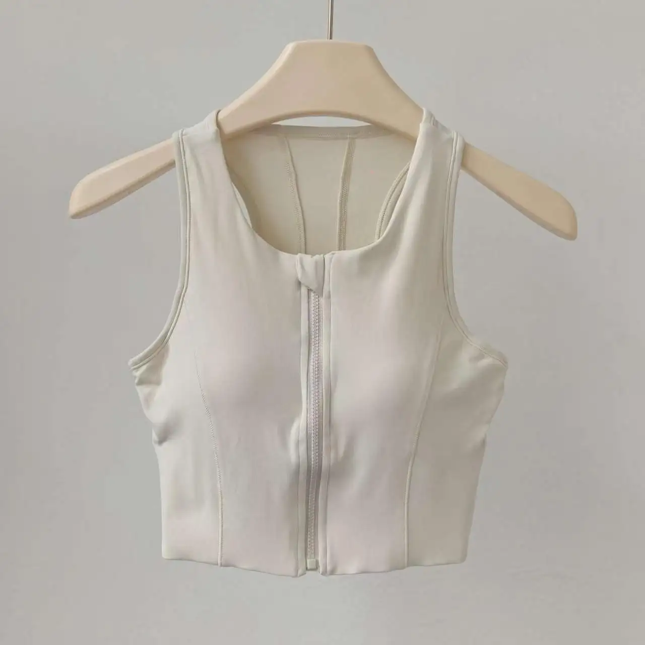 Hochintensive Yoga-Weste für Damen mit Frontreißverschluss, All-in-One-Sport-BH, Push-up, stoßfest, atmungsaktiv, Fitness-Weste, BH-Top – Detail 8