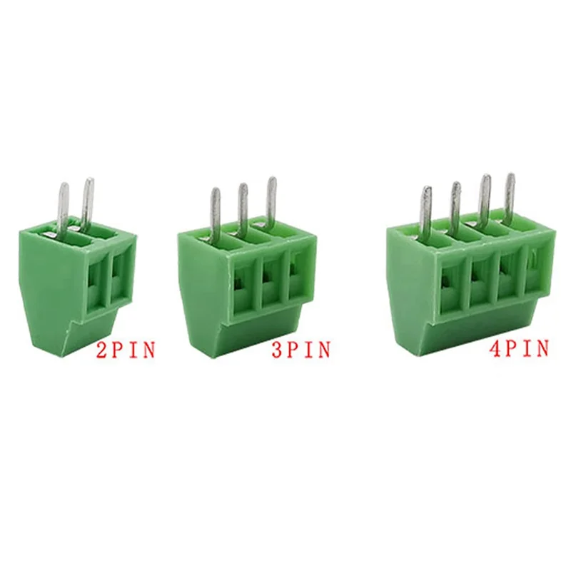 

PCB Mount Screw Terminal Block Connector 50PCS 2.54Mm 0.1 Inch Pitch 2P 3P 4P Terminals 150V 6A