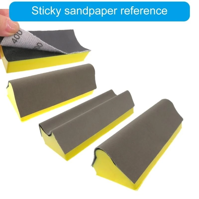 Hand Sanding Block Set Handheld Sanding Pad Hook and Looping Interchangeable M4YD