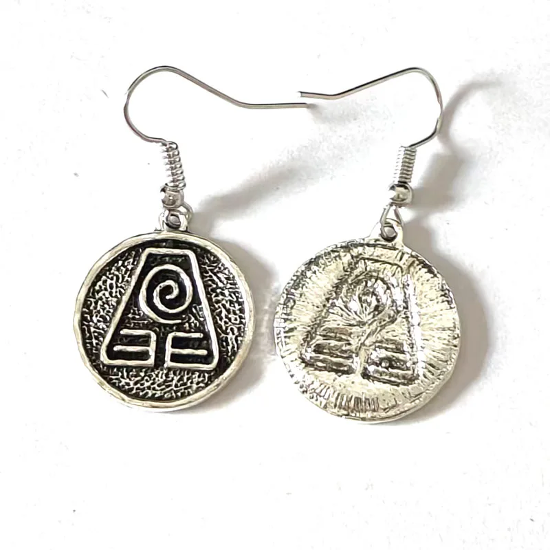 1pair The Last Airbender Air Fire Earth Water Elements Amulet Earring for women