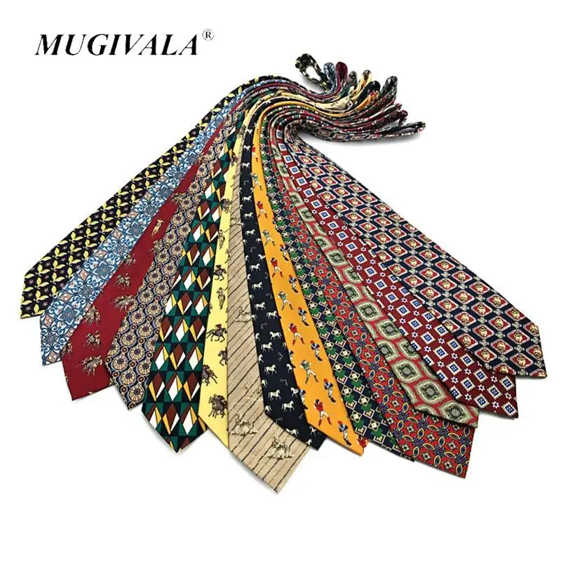 MUGIVALA Vintage 9cm Tie Modern Men\'s And Women\'s Formal Wear Business Printed Arrow Tie For Men Personality Suit Accessories