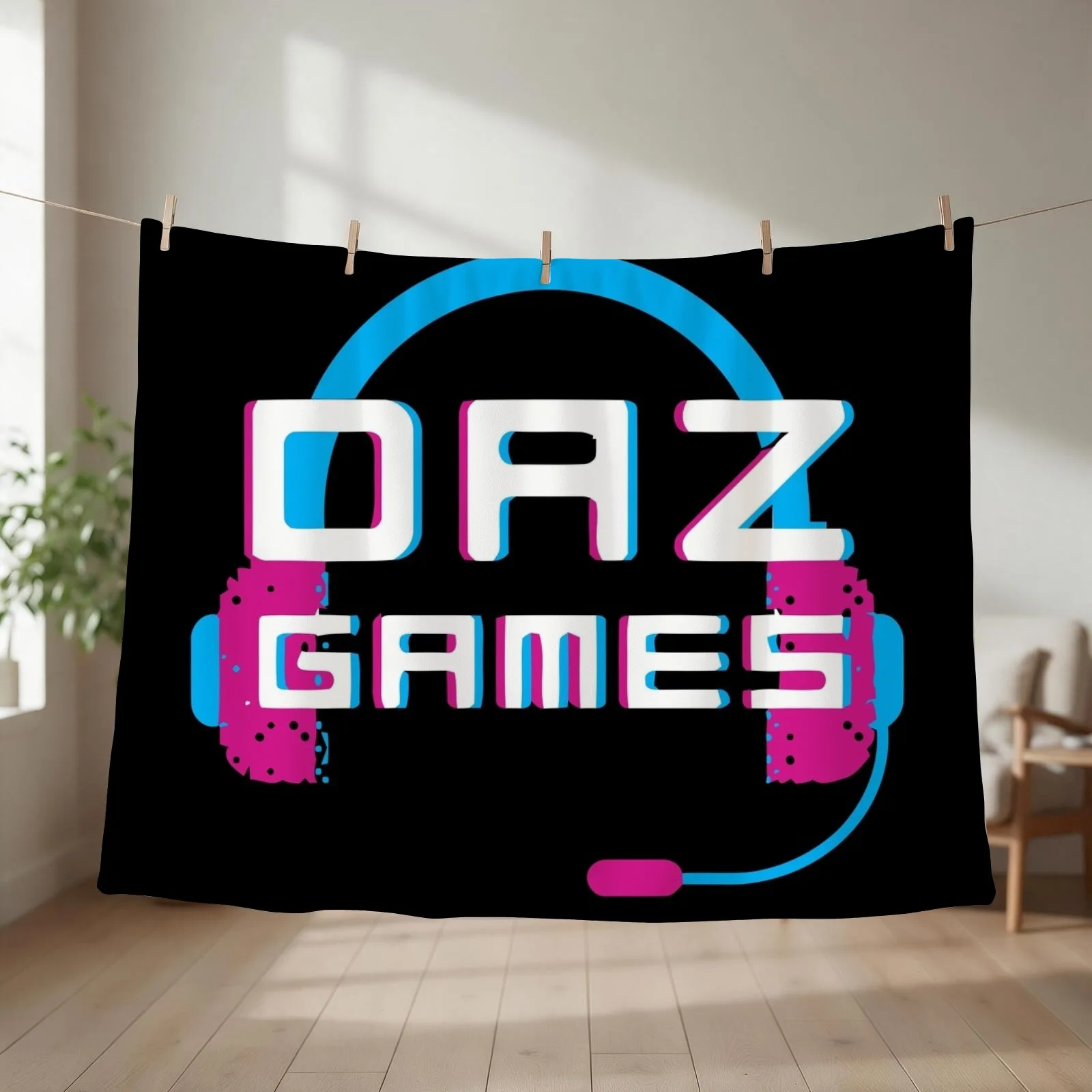 Daz Games Headphone Throw Blanket couch cozy soft plush fuzzy picnic outdoor blanket