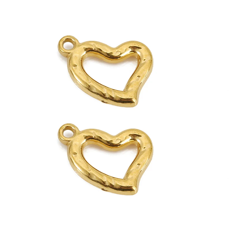 5 Stück nie verblassen PVD Edelstahl Halskette Charms Lot Ohrringe Anhänger Herz Charms für DIY Armband Erkenntnisse Schmuckherstellung