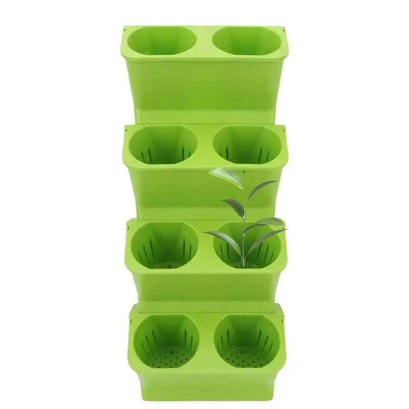 

Plant Pots Indoor Outdoor Wall Planter Double Layer Removable Bonsai Holder Set Of 4 Space Saving Flowers Holder For Garden
