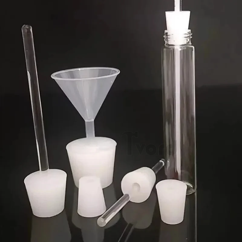 จุกซิลิโคนแบบมีรู 8 มม. 1-5 ชิ้น จุกทรงกรวยแบบมีรู จุกซิลิโคนเกรดอาหารแบบมีรูทะลุ