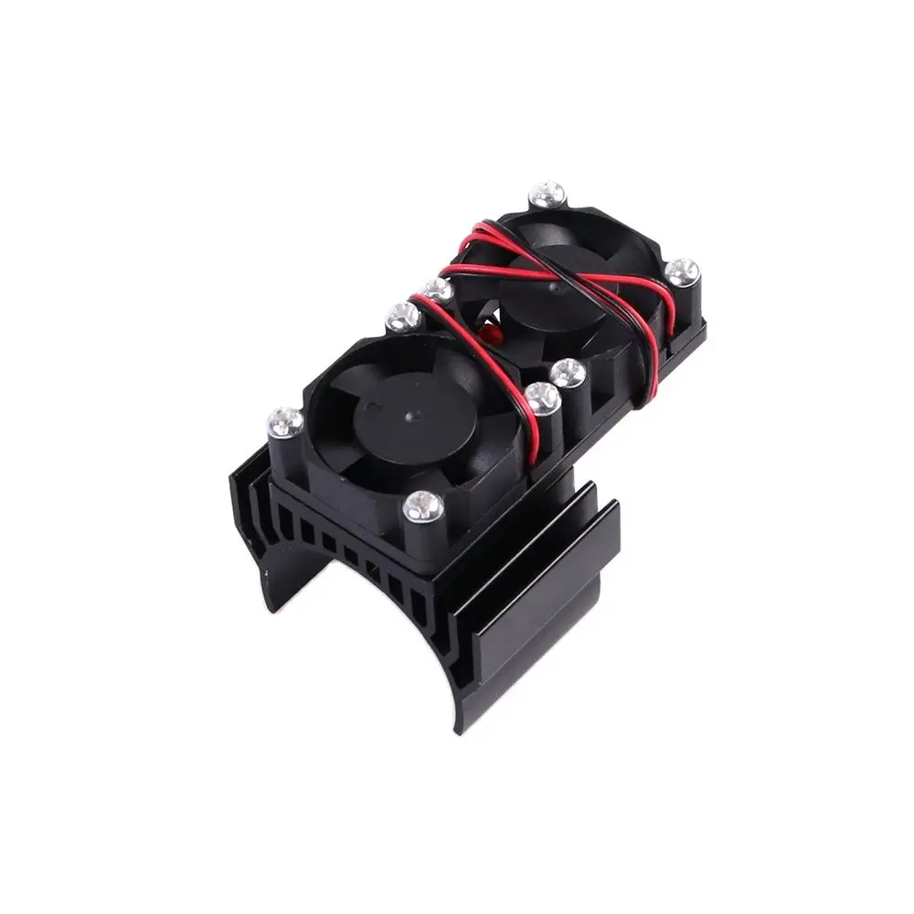 540 550 Motor Heat Sink  2 Fan Cooling Racing Heatsink Electric Dual Proof Cover aluminum Twin 1/10 1/8 RC Car 36mm Motor