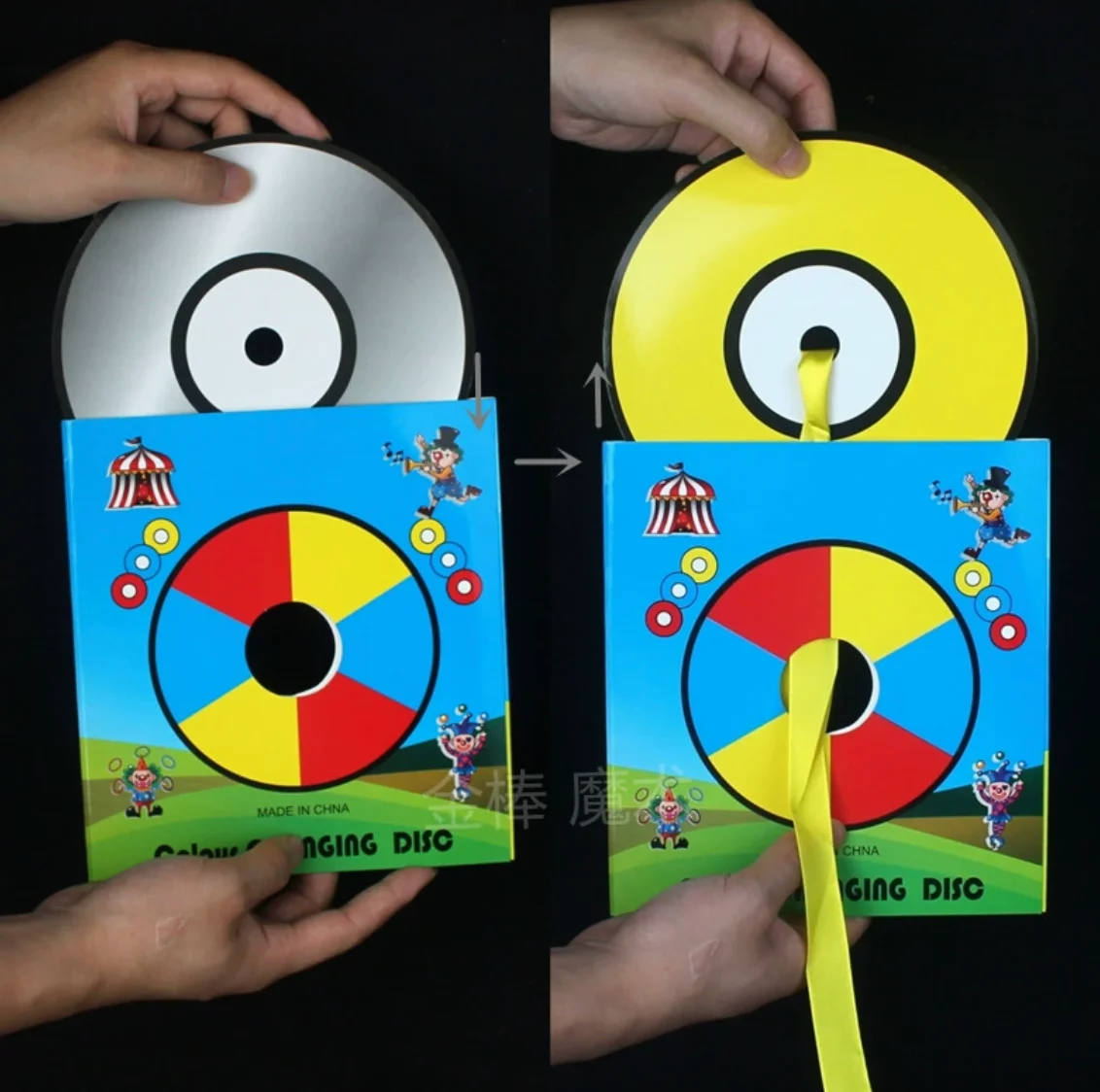 Laser CD Magic Trick Color Changing CD Empty Bag Transformation Stage Illusion Gimmick Prop Professional Magician Party Show