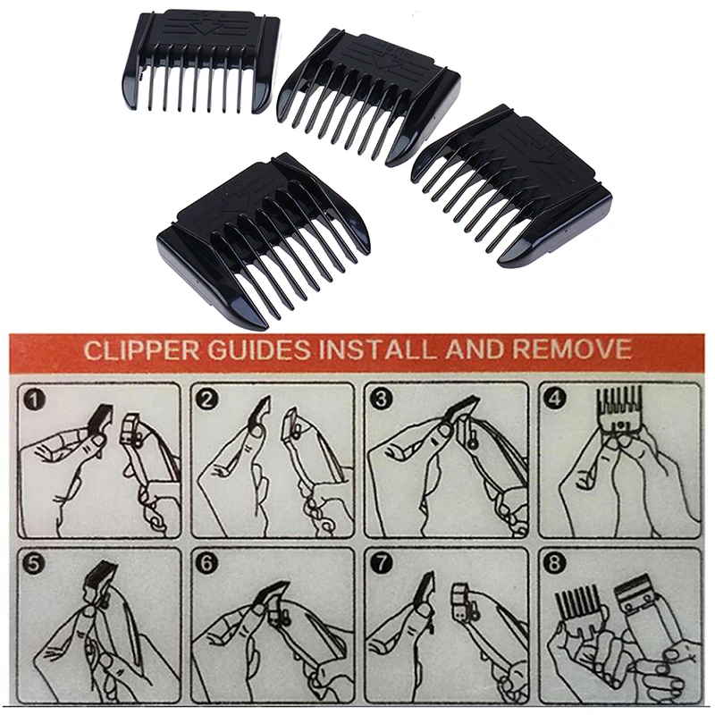 1/2/3/4Pcs Universal Hair Clipper Limit Comb Guide Attachment Barber Replacement Style Tools