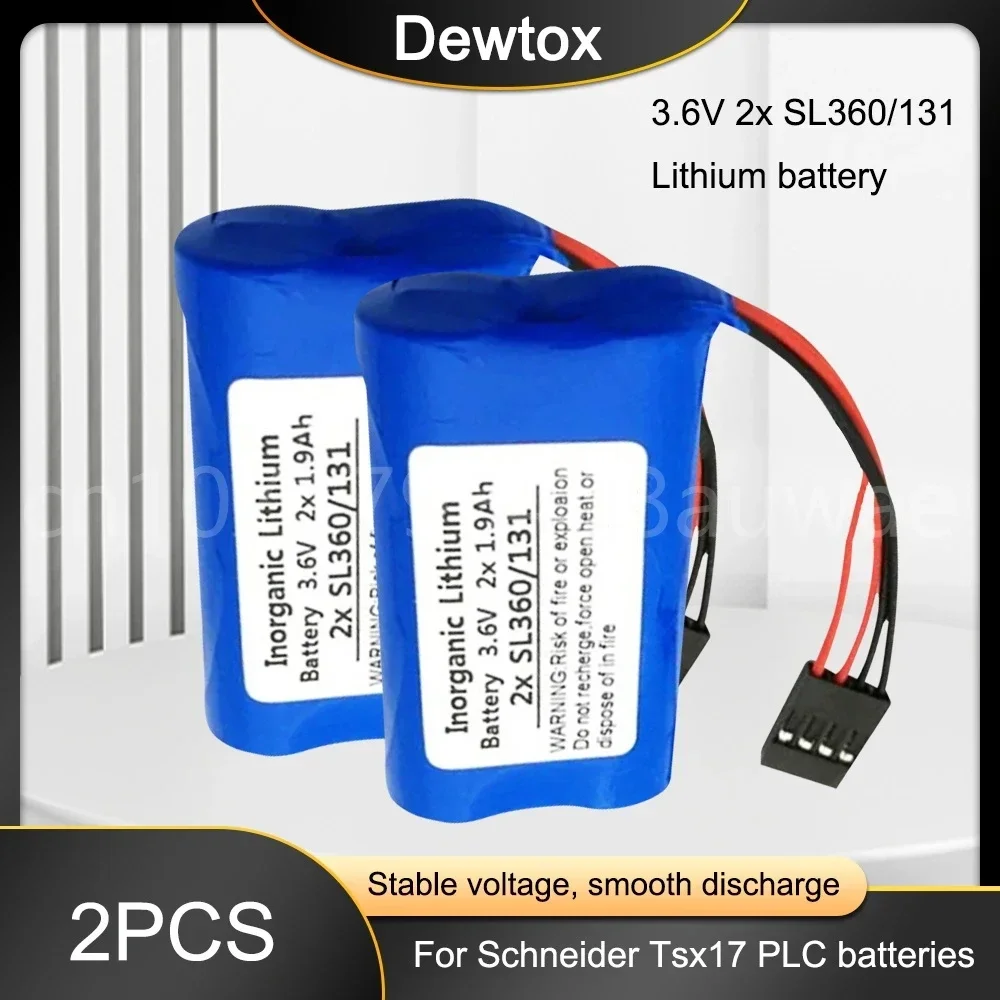 2PCS NUM Numerieke Controle Systeem Batterij VOOR Schneide Tsx17 SL360/13 2x1.9Ah 2XSL360/131 3.6V lithium Batterij met plug