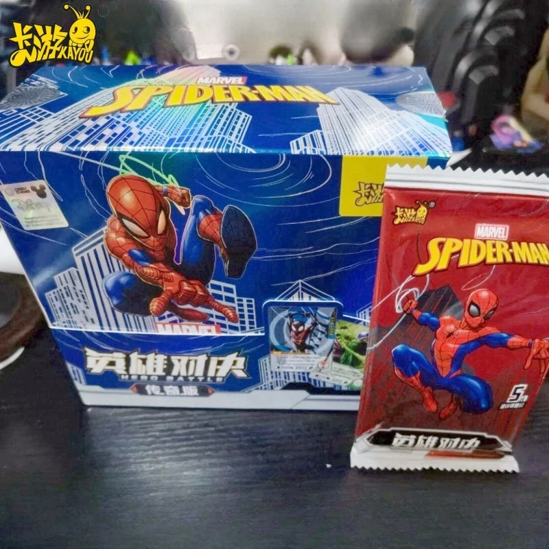 

Kayou Marvel Collect Card Legendary Edition Человек-паук Железный человек Герой Дуэль Конкурентные боевые лазерные фантомные карты Детские подарки Игрушки