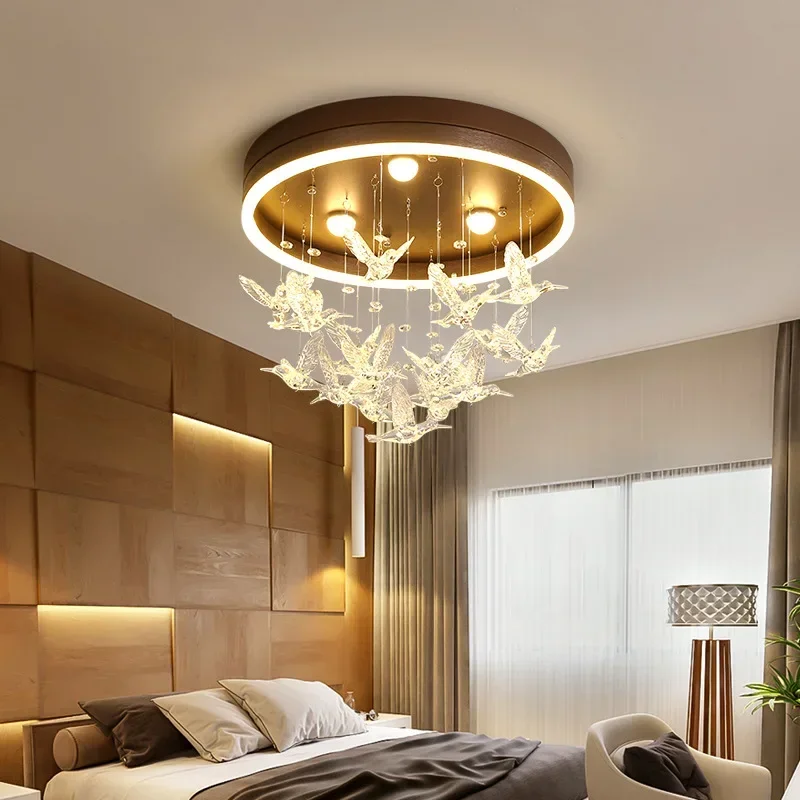 

Nordic Creative LED Ceiling Lamp Living Room Restaurant Warm Romantic Girl Room Pendant Chandelier Master Bedroom Decor Lighting