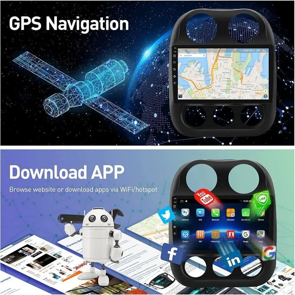 2+32G Android13 Autoradio für Mini Cooper 2011-2016 passend für CarPlay Android Auto 9 Zoll GPS WiFi Bluetooth FM/RDS Split Screen+AHD