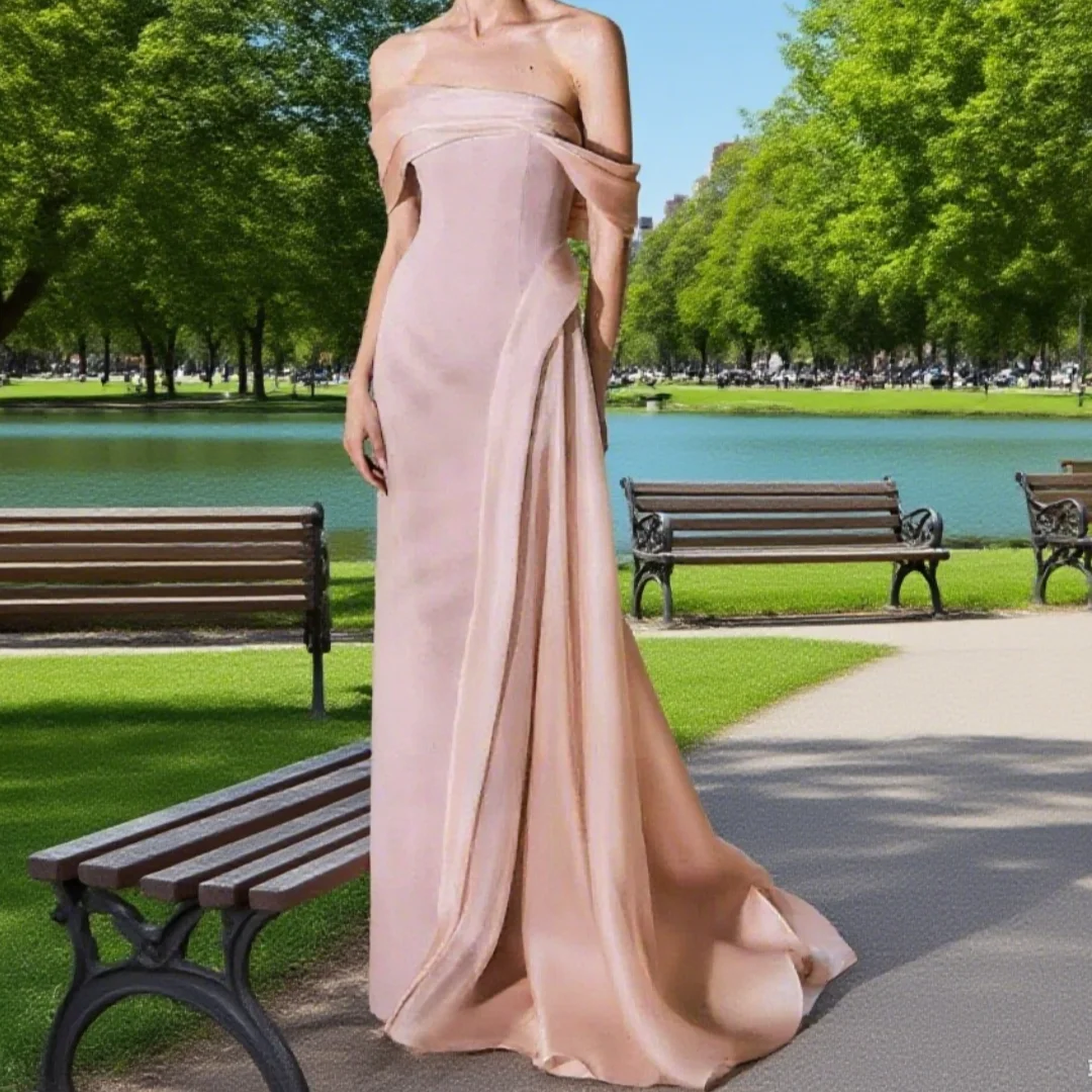 

Новые платья для выпускного вечера с открытыми плечами, вечерние платья без рукавов, элегантные розовые женские вечерние платья русалки по индивидуальному заказу 2025