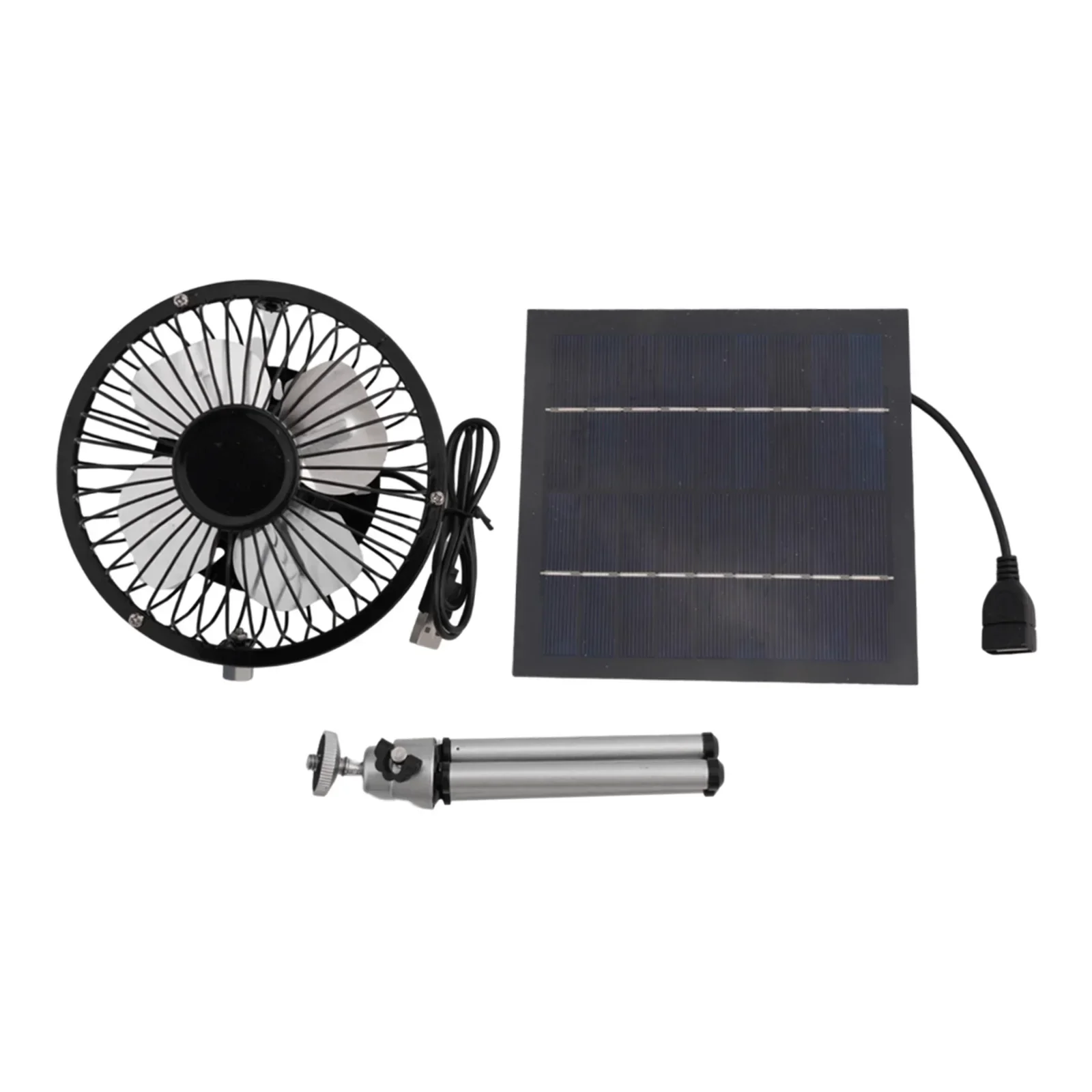10W Solar Panel Powered Fan USB Fan With Telescopic Bracket Set Portable Desktop Fan Ceiling Fan For Camping Travel Home