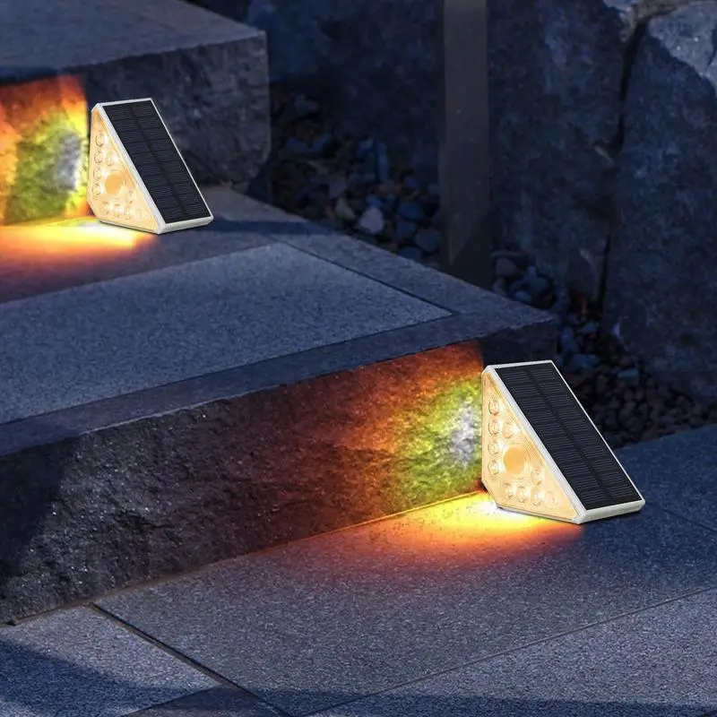 Luces solares para escalones, luces LED impermeables para escaleras, luces de cubierta de alto brillo para exteriores, luces de paso multiusos para jardines