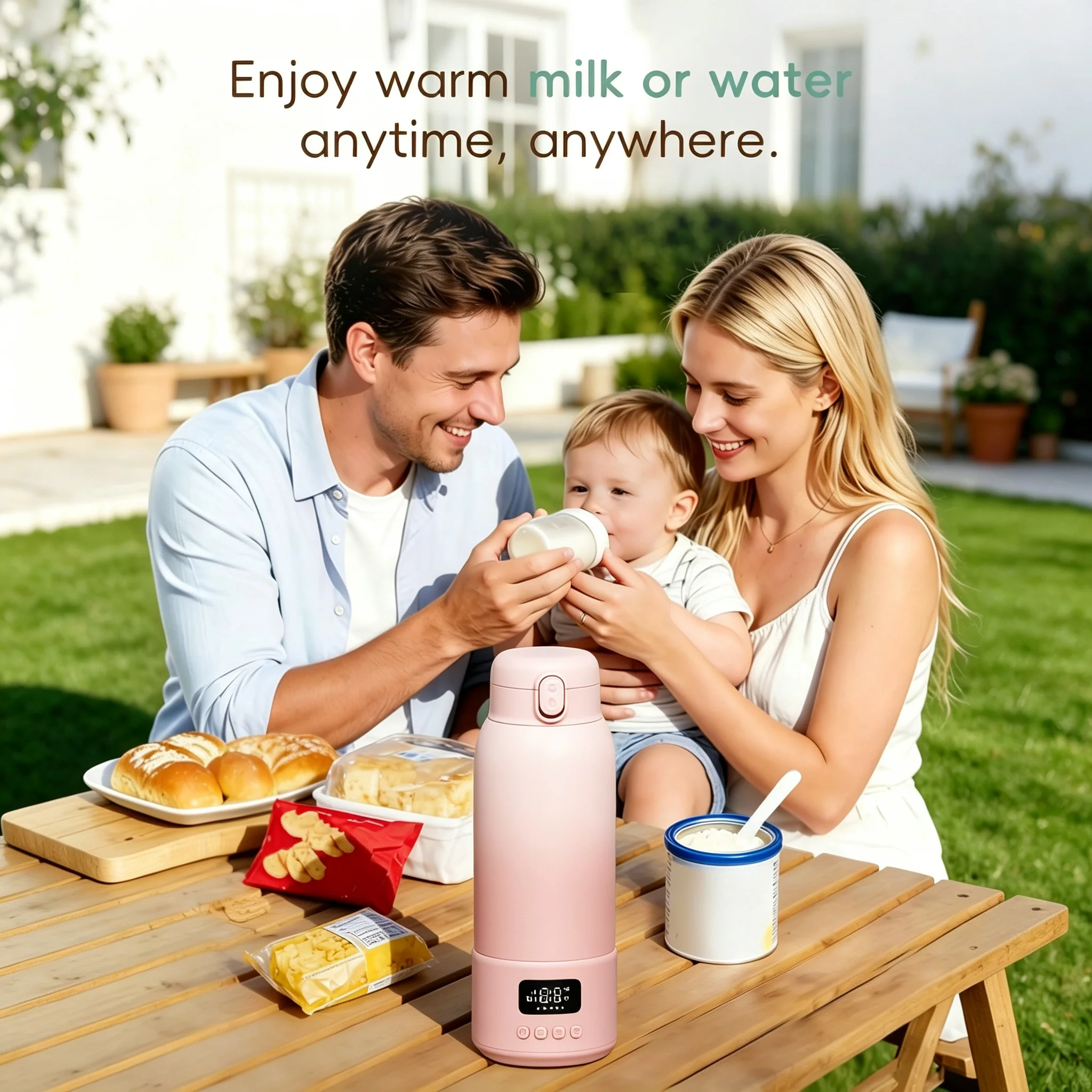 Portable Bottle Warmer for Travel,17Oz Large Capacity Baby Bottle Warmer,45W Fast Heating for Breast Milk 10400mah Long Batter