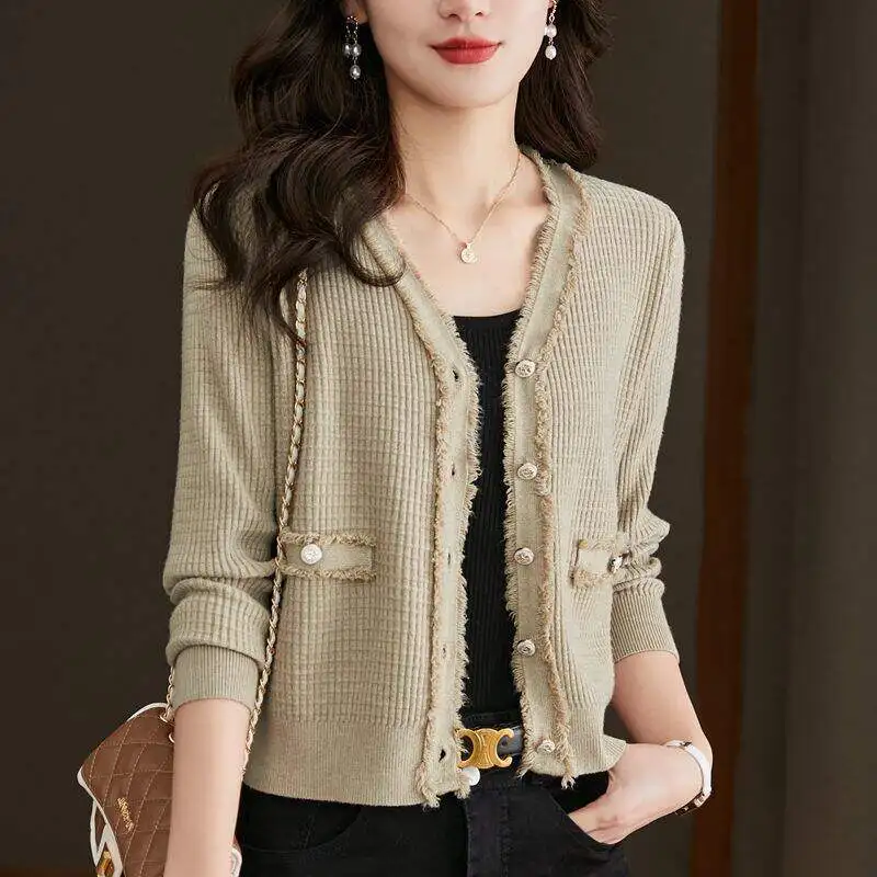 여성 니트 하이웨이스트 자켓 가을 겨울 신상 슬레 태슬 카디건 스웨터 아우터웨어 패션 여성 의류