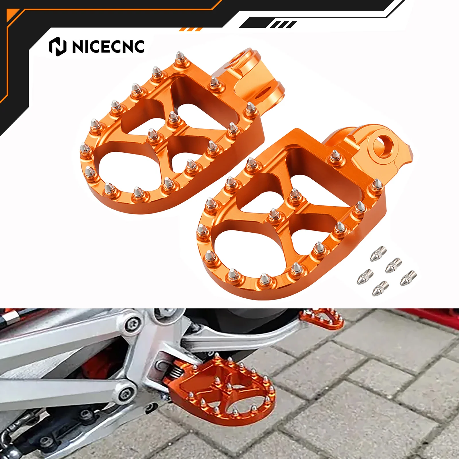 

NICECNC Footrests Foot Pegs For KTM 690 ENDURO R SMC R 2008-2024 990 Adventure SUPER MOTO R 1050 1090 1190 1290 ADVENTURE R S T