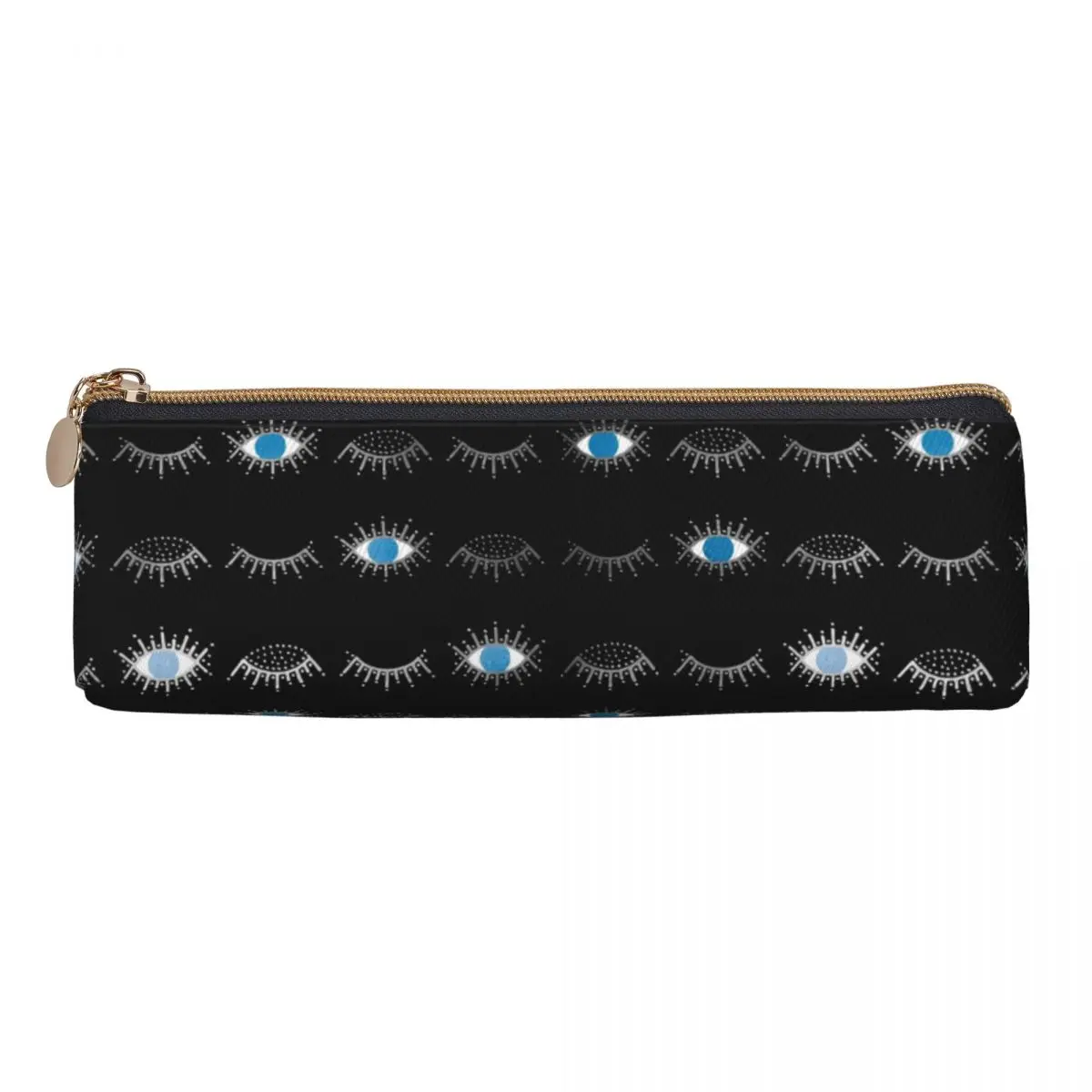 Evil Eye Eyelashes Pencil Case Nazar Mati Print Large Pen Box Boy Girl Triangle Kawaii School Pencil Cases Graphic Stationery