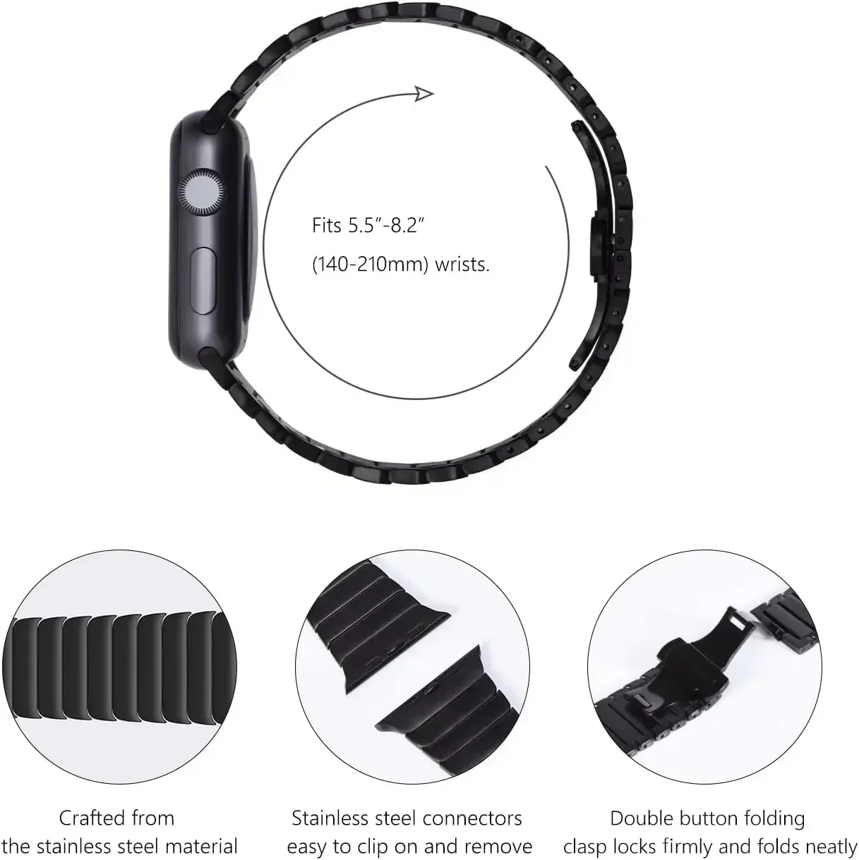 Титановый ремешок из нержавеющей стали для Apple Watch Band Ultra2 46 мм 49 мм 45 мм 44 42 мм 41 40 Link Браслет IWatch 10 9 8 7 SE 5