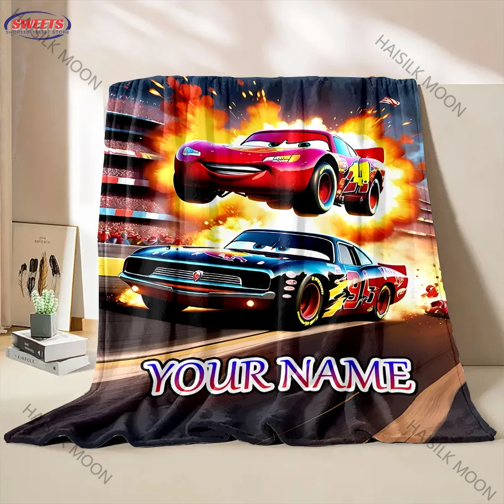 

Ships Next Day, Personalized Blanket Gifts for Teen Girls family friends Custom Disney Cars Lightning McQueen Blankets with Name