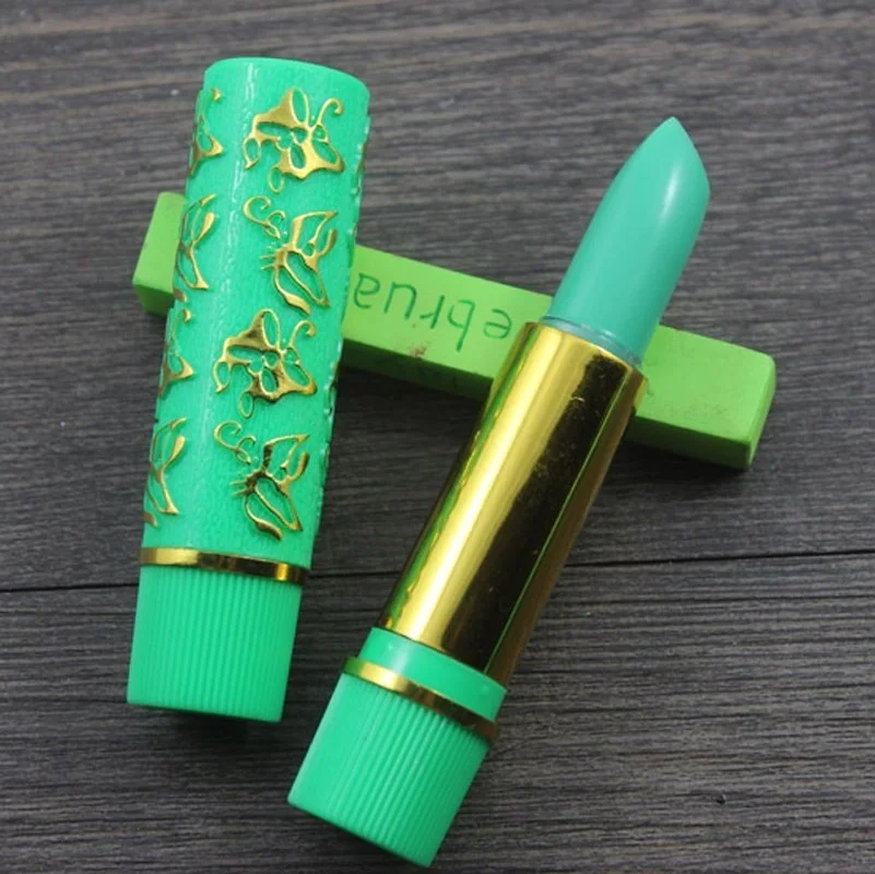 2Pcs Dark Green Magic Spotting Lipgloss Lipstick Long Lasting Lip Liner Butterfly Cosmetics Makeup Maquiagem